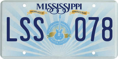MS license plate LSS078