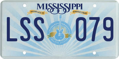 MS license plate LSS079
