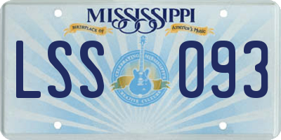 MS license plate LSS093