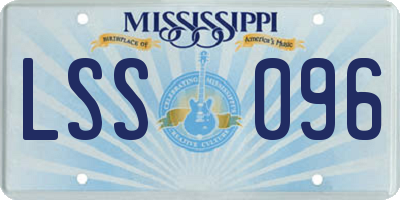 MS license plate LSS096