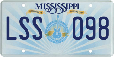 MS license plate LSS098