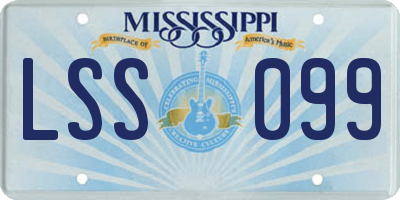 MS license plate LSS099
