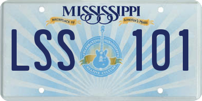 MS license plate LSS101