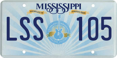 MS license plate LSS105