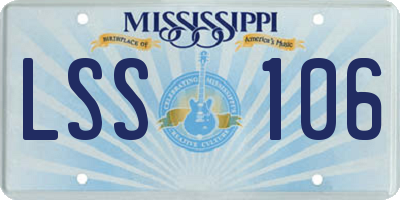 MS license plate LSS106