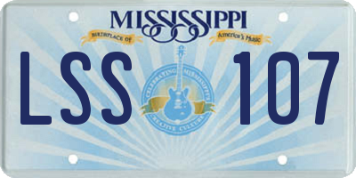 MS license plate LSS107