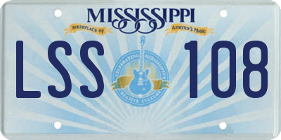 MS license plate LSS108