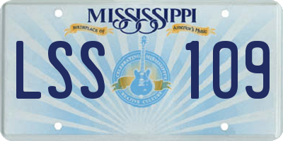 MS license plate LSS109