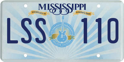 MS license plate LSS110