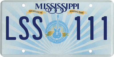 MS license plate LSS111
