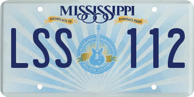 MS license plate LSS112