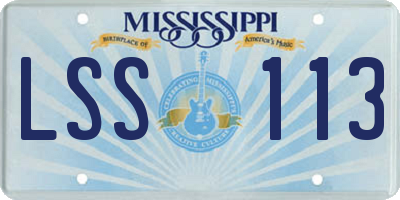 MS license plate LSS113