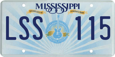 MS license plate LSS115