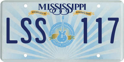 MS license plate LSS117