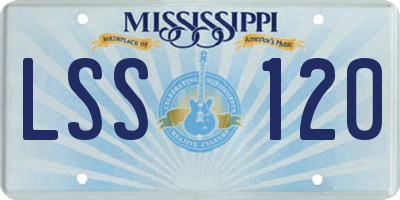 MS license plate LSS120