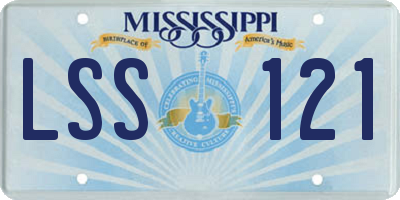 MS license plate LSS121