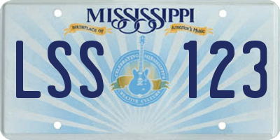 MS license plate LSS123