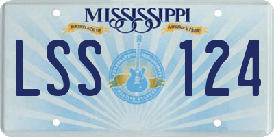 MS license plate LSS124