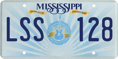 MS license plate LSS128