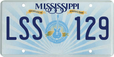 MS license plate LSS129