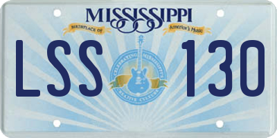 MS license plate LSS130