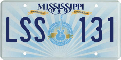 MS license plate LSS131