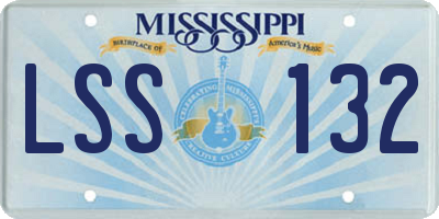 MS license plate LSS132