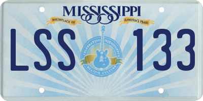 MS license plate LSS133