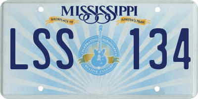 MS license plate LSS134