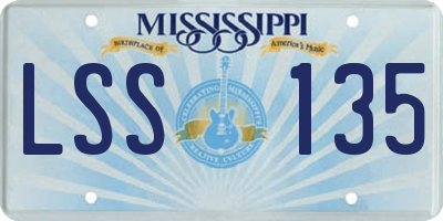 MS license plate LSS135