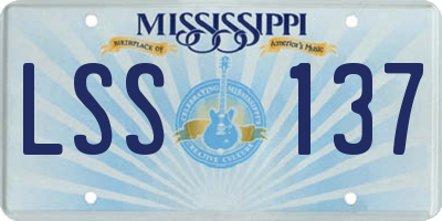 MS license plate LSS137