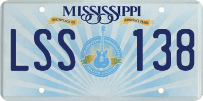 MS license plate LSS138