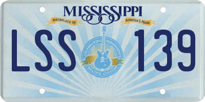 MS license plate LSS139