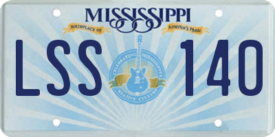 MS license plate LSS140