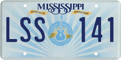 MS license plate LSS141