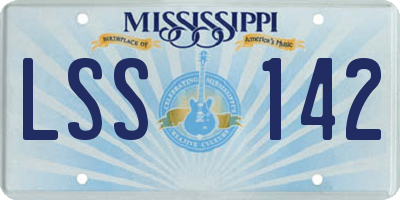 MS license plate LSS142
