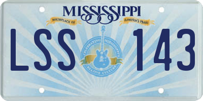 MS license plate LSS143