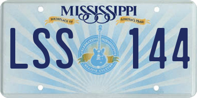 MS license plate LSS144