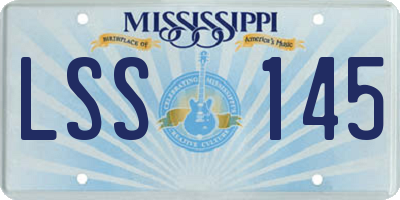MS license plate LSS145