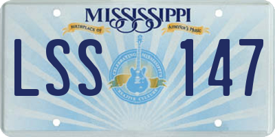 MS license plate LSS147