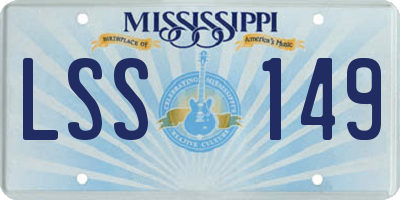 MS license plate LSS149