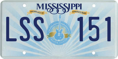 MS license plate LSS151