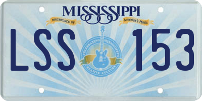 MS license plate LSS153