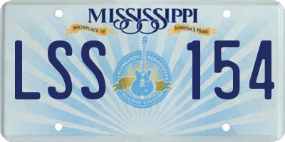 MS license plate LSS154
