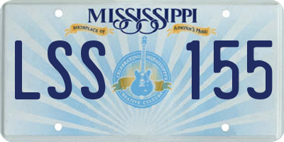 MS license plate LSS155