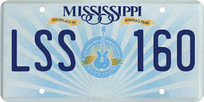 MS license plate LSS160