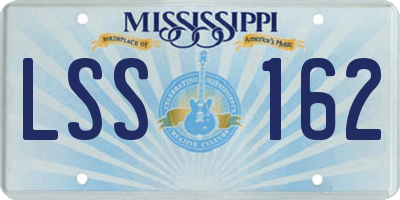 MS license plate LSS162