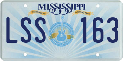 MS license plate LSS163