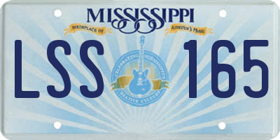 MS license plate LSS165