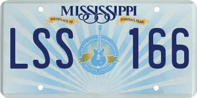 MS license plate LSS166